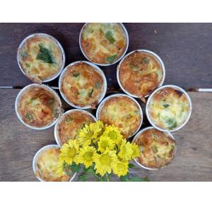 MINI QUICHE ALHO PORÓ E DAMASCO - 6 UNIDADES - congelado